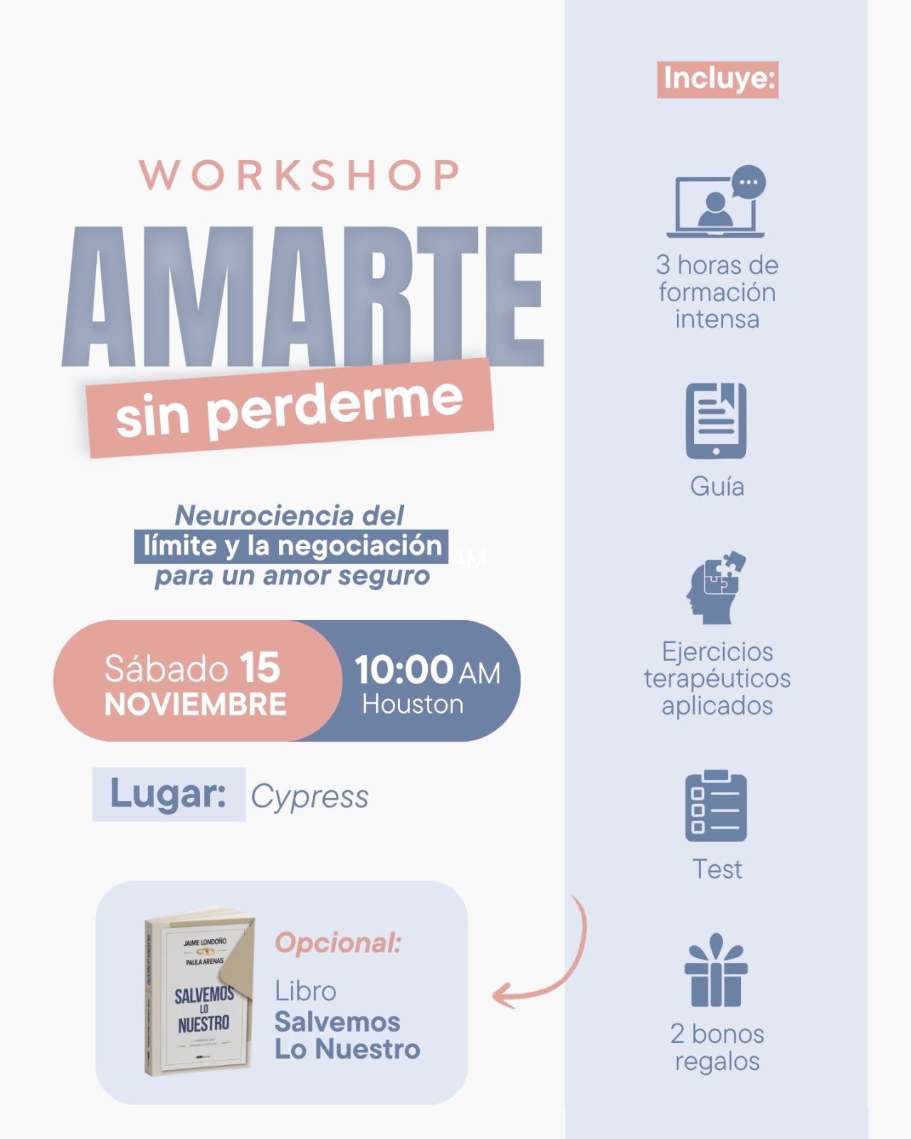 AMARTE SIN PERDERME I WORKSHOP PRESENCIAL